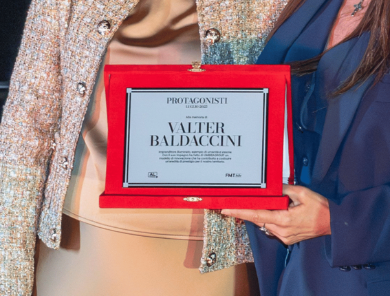 Valter Baldaccini premiato Protagonista 2025: riconoscimento alla memoria di un imprenditore illuminato